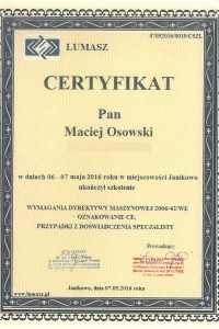 Maciej Osowski dyrektywa maszynowa 2006 42 WE